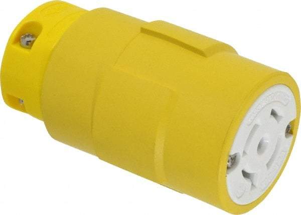 Value Collection - 120/208 VAC, 20 Amp, L21-20 NEMA, Straight, Self Grounding, Industrial Grade Connector - 4 Pole, 5 Wire, 3 Phase, Rubber, Yellow - Americas Industrial Supply