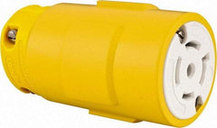 Value Collection - 277/480 VAC, 20 Amp, L22-20 NEMA, Straight, Self Grounding, Industrial Grade Connector - 4 Pole, 5 Wire, 3 Phase, Rubber, Yellow - Americas Industrial Supply