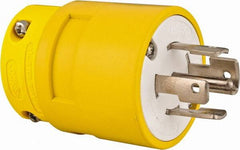 Value Collection - 120/208 VAC, 30 Amp, L21-30 NEMA, Straight, Ungrounded, Industrial Grade Plug - 4 Pole, 5 Wire, 3 Phase, Rubber, Yellow - Americas Industrial Supply