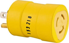 Woodhead Electrical - 1 Outlet, 125 VAC, 15 Amp, Yellow, Single Outlet Adapter - 5-15, L5-15 NEMA Configuration, CSA Certified, CSA File LR6837, UL File E10176, UL Listed - Americas Industrial Supply
