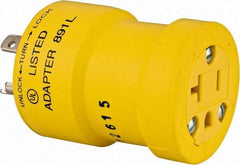 Woodhead Electrical - 1 Outlet, 125 VAC, 20 Amp, Yellow, Single Outlet Adapter - 5-20, L5-20 NEMA Configuration, CSA Certified, CSA File LR6837, UL File E10176, UL Listed - Americas Industrial Supply