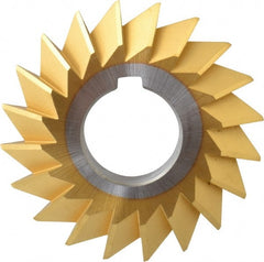 Made in USA - 2-3/4° 2-3/4" Cut Diam, 1/2" Cut Width, 1" Arbor, High Speed Steel Double-Angle Cutter - Americas Industrial Supply