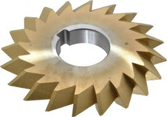 Made in USA - 4° 4" Cut Diam, 1/2" Cut Width, 1-1/4" Arbor, High Speed Steel Double-Angle Cutter - Americas Industrial Supply