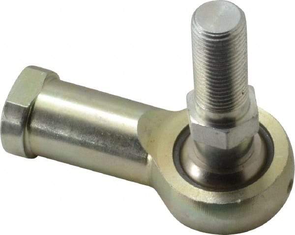 Alinabal - 1/2" ID, 1.3333" Max OD, 6,400 Lb Max Static Cap, Spherical Rod End - 1/2-20 RH, 3/4" Shank Diam, 1-3/16" Shank Length, Steel with Molded Nyloy Raceway - Americas Industrial Supply