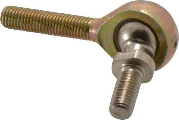 Alinabal - 1/4" ID, 3/4" Max OD, 1,650 Lb Max Static Cap, Spherical Rod End - 1/4-28 LH, 1" Shank Diam, 1" Shank Length, Steel with Molded Nyloy Raceway - Americas Industrial Supply