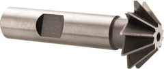 Made in USA - 1" Diam x 5/16" Width of Cut, 45° Included Angle, Shank Connection, High Speed Steel Single Angle Cutter - 1/2" Shank Diam, 2-1/2" Overall Length, Right Hand Cut, Uncoated - Americas Industrial Supply