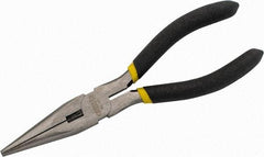 Stanley - 6-3/4" OAL, 2-3/16" Jaw Length x 25/32" Jaw Width, Long Nose Side Cutting Needle Nose Pliers - Serrated Jaw, Cushion Grip Handles - Americas Industrial Supply