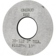 Onsrud - 2" Diam x 0.032" Blade Thickness x 3/4" Arbor Hole Diam, 150 Tooth Slitting and Slotting Saw - Arbor Connection, High Speed Steel - Americas Industrial Supply