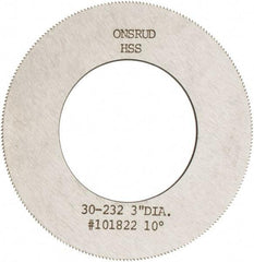 Onsrud - 3" Diam x 0.032" Blade Thickness x 1-5/8" Arbor Hole Diam, 224 Tooth Slitting and Slotting Saw - Arbor Connection, High Speed Steel - Americas Industrial Supply