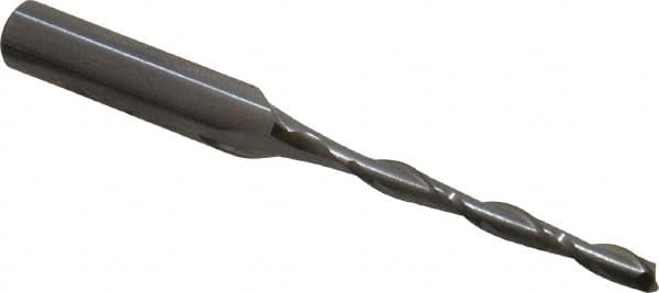 Onsrud - 1/8" Cutting Diam x 1-1/8" Length of Cut, 2 Flute, Upcut Spiral Router Bit - Uncoated, Right Hand Cut, Solid Carbide, 2-1/2" OAL x 1/4" Shank Diam, Double Edge, 25° Helix Angle - Americas Industrial Supply