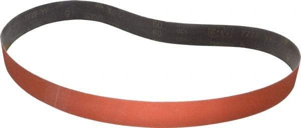 3M - 2" Wide x 60" OAL, 60 Grit, Ceramic Abrasive Belt - Ceramic, Medium, Coated, YF Weighted Cloth Backing, Wet/Dry, Series 777F - Americas Industrial Supply