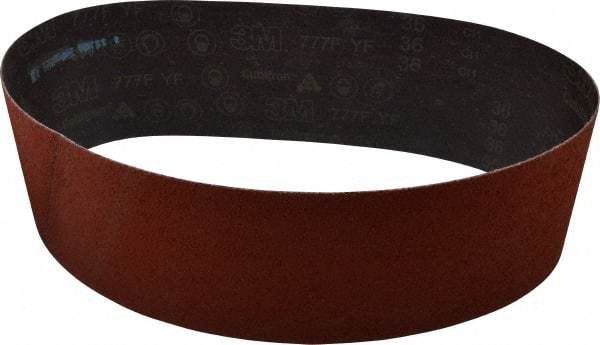 3M - 6" Wide x 48" OAL, 36 Grit, Ceramic Abrasive Belt - Ceramic, Very Coarse, Coated, YF Weighted Cloth Backing, Wet/Dry, Series 777F - Americas Industrial Supply