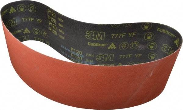 3M - 6" Wide x 310" OAL, 80 Grit, Ceramic Abrasive Belt - Ceramic, Medium, Coated, YF Weighted Cloth Backing, Wet/Dry, Series 777F - Americas Industrial Supply