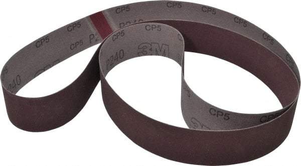 3M - 2" Wide x 72" OAL, 240 Grit, Aluminum Oxide Abrasive Belt - Aluminum Oxide, Very Fine, Coated, X Weighted Cloth Backing, Series 241D - Americas Industrial Supply
