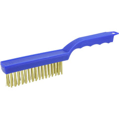 Hand Wire Scratch Brush, .012 Brass Wire Fill, Plastic Handle - Americas Industrial Supply