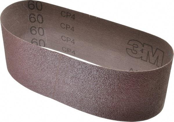 3M - 3" Wide x 21" OAL, 60 Grit, Aluminum Oxide Abrasive Belt - Aluminum Oxide, Medium, Coated, X Weighted Cloth Backing, Series 340D - Americas Industrial Supply