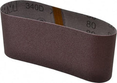 3M - 4" Wide x 21-3/4" OAL, 80 Grit, Aluminum Oxide Abrasive Belt - Aluminum Oxide, Medium, Coated, X Weighted Cloth Backing, Series 240D - Americas Industrial Supply