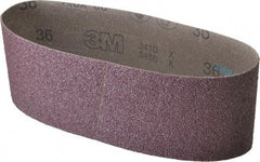 3M - 4" Wide x 24" OAL, 36 Grit, Aluminum Oxide Abrasive Belt - Aluminum Oxide, Very Coarse, Coated, X Weighted Cloth Backing, Series 341D - Americas Industrial Supply