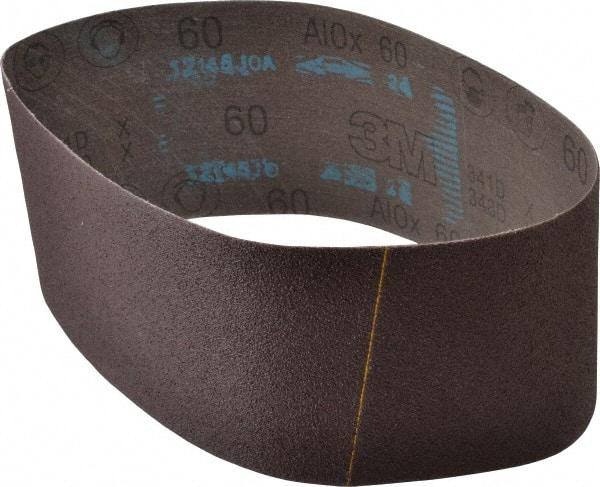 3M - 4" Wide x 24" OAL, 60 Grit, Aluminum Oxide Abrasive Belt - Aluminum Oxide, Medium, Coated, X Weighted Cloth Backing, Series 341D - Americas Industrial Supply