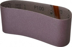 3M - 4" Wide x 24" OAL, 100 Grit, Aluminum Oxide Abrasive Belt - Aluminum Oxide, Fine, Coated, X Weighted Cloth Backing, Series 341D - Americas Industrial Supply