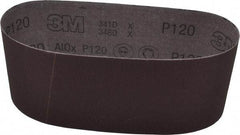 3M - 4" Wide x 24" OAL, 120 Grit, Aluminum Oxide Abrasive Belt - Aluminum Oxide, Fine, Coated, X Weighted Cloth Backing, Series 341D - Americas Industrial Supply