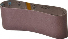 3M - 4" Wide x 24" OAL, 80 Grit, Aluminum Oxide Abrasive Belt - Aluminum Oxide, Medium, Coated, X Weighted Cloth Backing, Series 240D - Americas Industrial Supply
