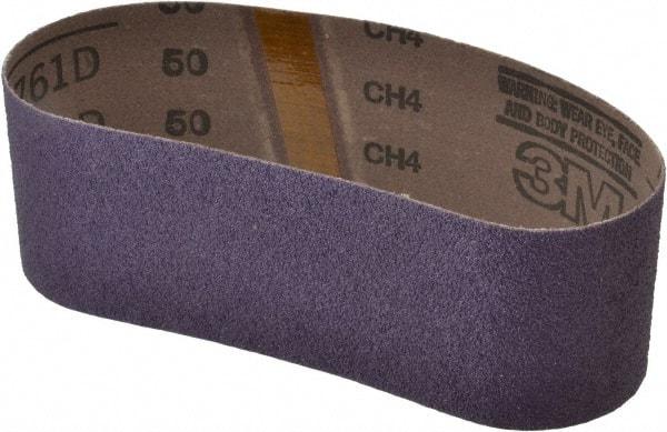 3M - 3" Wide x 21" OAL, 50 Grit, Ceramic Abrasive Belt - Ceramic, Coarse, Coated, Y Weighted Cloth Backing, Series 761D - Americas Industrial Supply