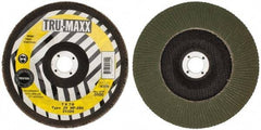 Tru-Maxx - 80 Grit, 7" Disc Diam, 7/8" Center Hole, Type 29 Zirconia Alumina Flap Disc - 8,600 Max RPM, Arbor Attaching System, Coated - Americas Industrial Supply
