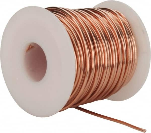 Made in USA - 14 Gage, 0.0641" Diameter x 80' Long, Bare, Copper Bus Bar Wire - Pure Copper (ASTM B3) - Americas Industrial Supply