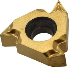 Carmex - 16IR Internal Right Hand 48-8 Partial Profile 60° Laydown Threading Insert - Grade P25C, TiN Coated Carbide - Americas Industrial Supply