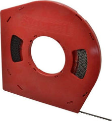 Starrett - 1/4" x 100' x 0.025" Carbon Steel Band Saw Blade Coil Stock - 4 TPI, Toothed Edge, Hook Form, Raker Set, Flexible Back, Positive Angle, Constant Pitch, Contour Cutting - Americas Industrial Supply