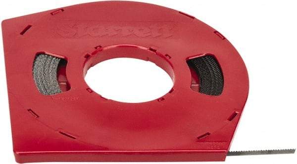 Starrett - 1/4" x 100' x 0.025" Carbon Steel Band Saw Blade Coil Stock - 10 TPI, Toothed Edge, Straight Form, Raker Set, Flexible Back, No Rake Angle, Constant Pitch, Contour Cutting - Americas Industrial Supply