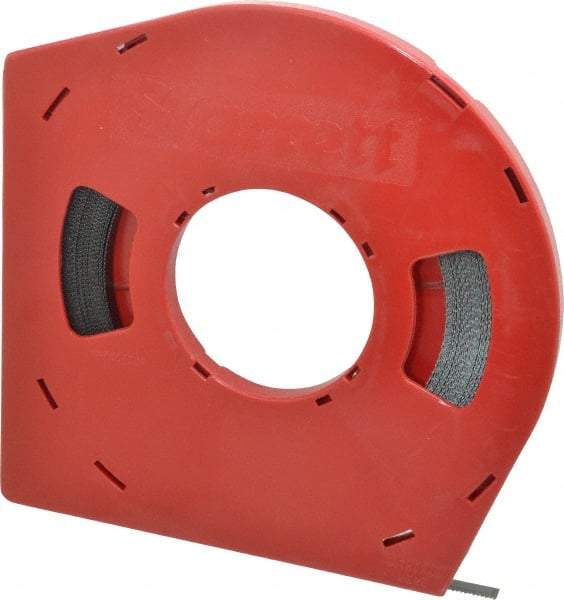Starrett - 3/8" x 100' x 0.025" Carbon Steel Band Saw Blade Coil Stock - 14 TPI, Toothed Edge, Straight Form, Raker Set, Flexible Back, No Rake Angle, Constant Pitch, Contour Cutting - Americas Industrial Supply