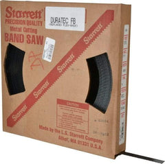 Starrett - 5/8" x 100' x 0.032" Carbon Steel Band Saw Blade Coil Stock - 10 TPI, Toothed Edge, Straight Form, Raker Set, Flexible Back, No Rake Angle, Constant Pitch, Contour Cutting - Americas Industrial Supply