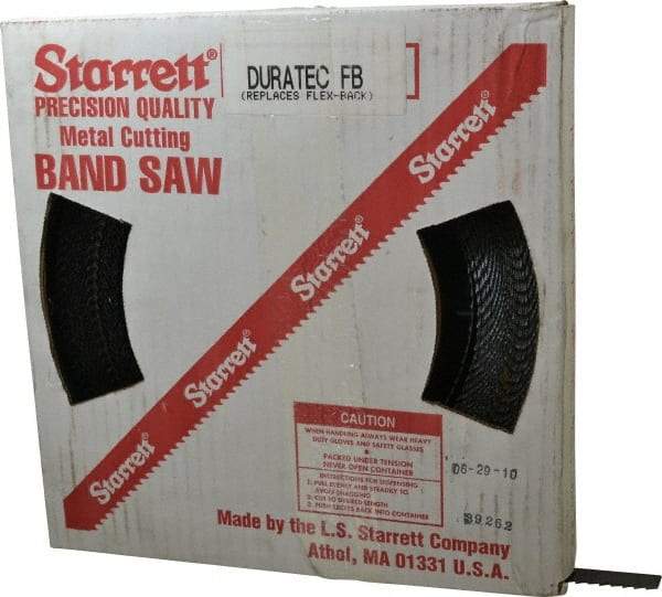 Starrett - 3/4" x 100' x 0.032" Carbon Steel Band Saw Blade Coil Stock - 4 TPI, Toothed Edge, Hook Form, Raker Set, Flexible Back, Positive Angle, Constant Pitch, Contour Cutting - Americas Industrial Supply
