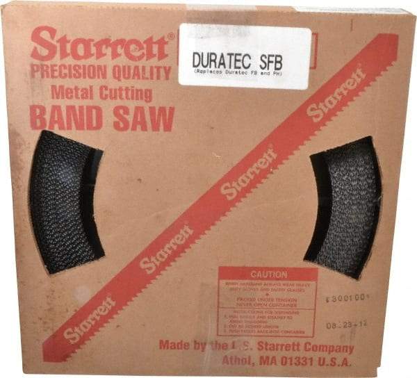 Starrett - 3/4" x 100' x 0.032" Carbon Steel Band Saw Blade Coil Stock - 6 TPI, Toothed Edge, Straight Form, Raker Set, Flexible Back, No Rake Angle, Constant Pitch, Contour Cutting - Americas Industrial Supply