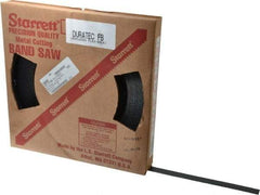 Starrett - 3/4" x 100' x 0.032" Carbon Steel Band Saw Blade Coil Stock - 10 TPI, Toothed Edge, Straight Form, Raker Set, Flexible Back, No Rake Angle, Constant Pitch, Contour Cutting - Americas Industrial Supply