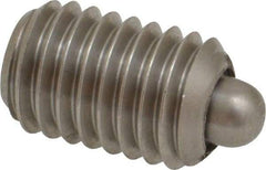 Gibraltar - 1/2-13, 3/4" Thread Length, 0.151" Plunger Projection, Stainless Steel Threaded Spring Plunger - 1/4" Max Plunger Diam, 0.75" Plunger Length, 5 Lb Init End Force, 28.5 Lb Final End Force - Americas Industrial Supply