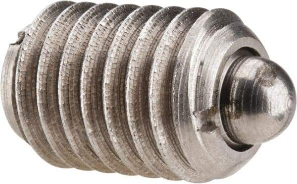 Gibraltar - 1/2-13, 3/4" Thread Length, 0.151" Plunger Projection, Stainless Steel Threaded Spring Plunger - 1/4" Max Plunger Diam, 0.75" Plunger Length, 1.75 Lb Init End Force, 5.5 Lb Final End Force - Americas Industrial Supply