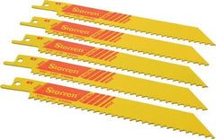 Starrett - 6" Long x 3/4" Thick, Bi-Metal Reciprocating Saw Blade - Straight Profile, 6 TPI, Toothed Edge, Universal Shank - Americas Industrial Supply