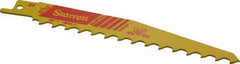 Starrett - 6" Long x 3/4" Thick, Bi-Metal Reciprocating Saw Blade - Tapered Profile, 3 TPI, Toothed Edge, Universal Shank - Americas Industrial Supply