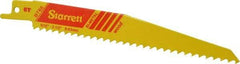 Starrett - 6" Long x 3/4" Thick, Bi-Metal Reciprocating Saw Blade - Tapered Profile, 6 TPI, Toothed Edge, Universal Shank - Americas Industrial Supply