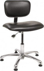 Bevco - Clean Room Swivel Chair - 20" Wide x 17" Deep, Vinyl Seat, Black - Americas Industrial Supply