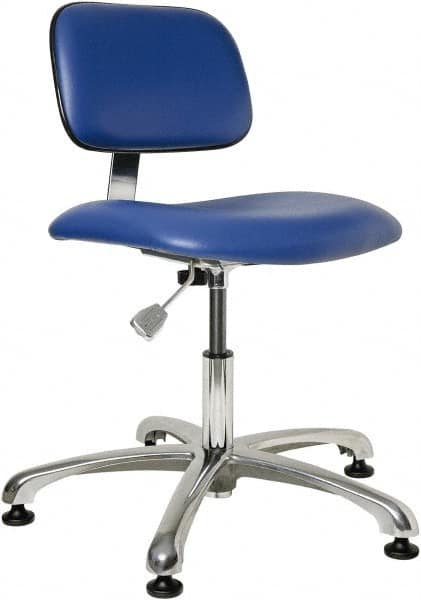 Bevco - Clean Room Swivel Chair - 20" Wide x 17-1/4" Deep, Vinyl Seat, Blue - Americas Industrial Supply