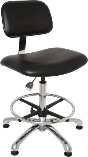 Bevco - Clean Room Swivel Chair - 20" Wide x 17-1/4" Deep, Vinyl Seat, Black - Americas Industrial Supply