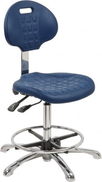 Bevco - Adjustable Chair - 18" Wide x 17-1/4" Deep, Polyurethane Seat, Blue - Americas Industrial Supply