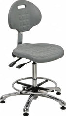 Bevco - Adjustable Chair - 18" Wide x 17-1/4" Deep, Polyurethane Seat, Gray - Americas Industrial Supply