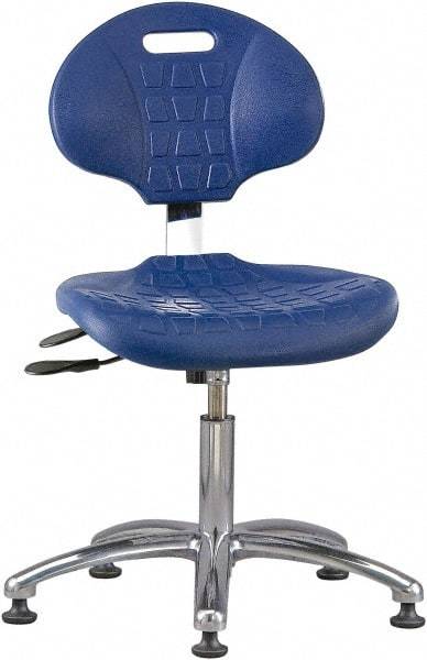 Bevco - Adjustable Chair - 18" Wide x 17-1/4" Deep, Polyurethane Seat, Blue - Americas Industrial Supply