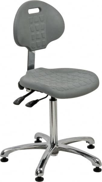 Bevco - Adjustable Chair - 18" Wide x 17-1/4" Deep, Polyurethane Seat, Gray - Americas Industrial Supply