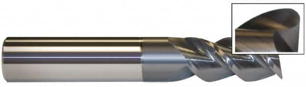 Accupro - 1", 3 Flute, Single End, Solid Carbide, 0.03" Corner Radius End Mill - 3" OAL, 40° Helix, Right Hand Flute, 1-1/8" LOC, Right Hand Cut - Americas Industrial Supply